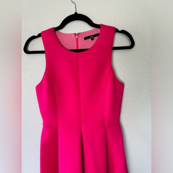 Tibi Sleeveless Fit & Flare Scuba Neoprene Dress  Pink Size 2 - Picture 5 of 13